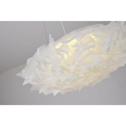 1-Light White Acrylic LED Chandelier With White hardware