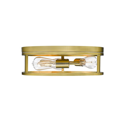 3-Light Gold Metal Flush Mount