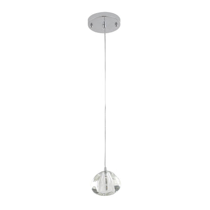 1-Light Chrome Single Pendant With A Clear Glass Shade