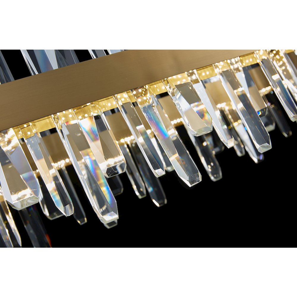 20-Light Gold Stainless Steel LED Chandelier With Clear Crystals