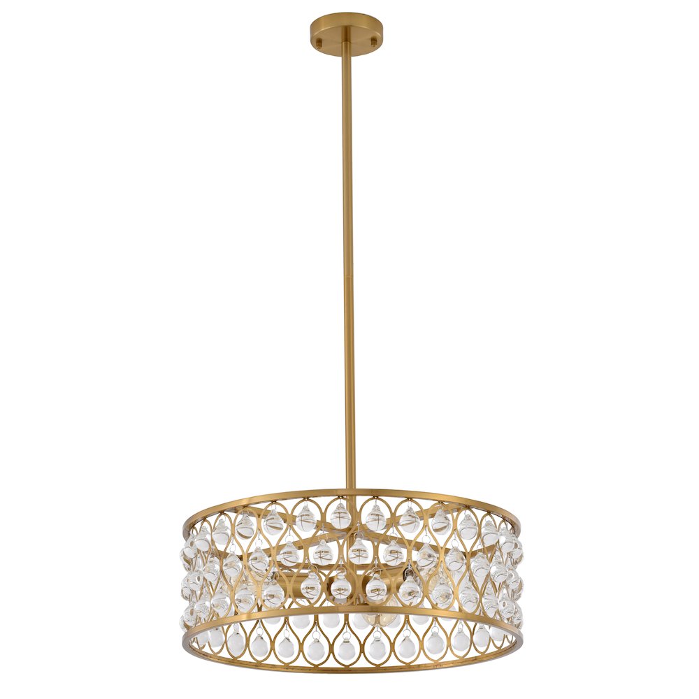 3-Light Gold Chandelier With Clear Crystal Accents