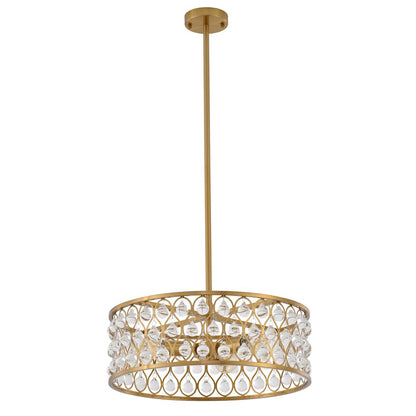 3-Light Gold Chandelier With Clear Crystal Accents