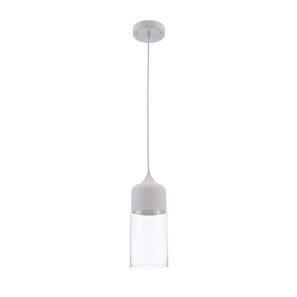 1-Light Matte White Wall Sconce With A Clear Glass Shade