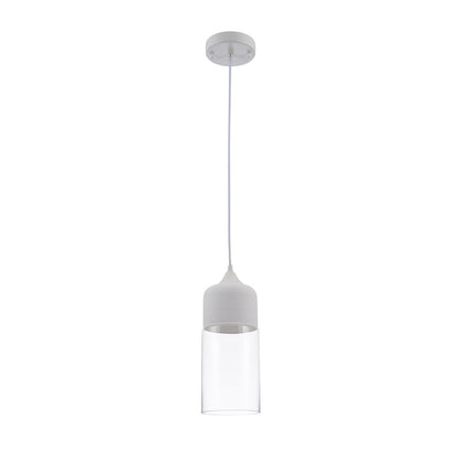 1-Light Matte White Wall Sconce With A Clear Glass Shade