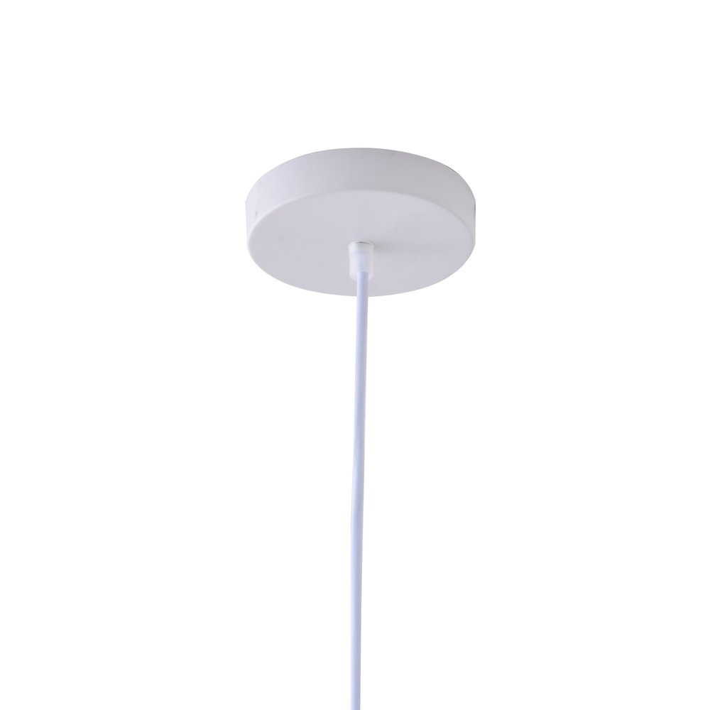 1-Light White Frosted Glass Pendant With A Leather Band