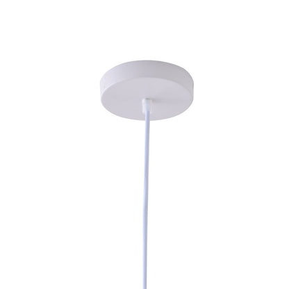 1-Light White Frosted Glass Pendant With A Leather Band