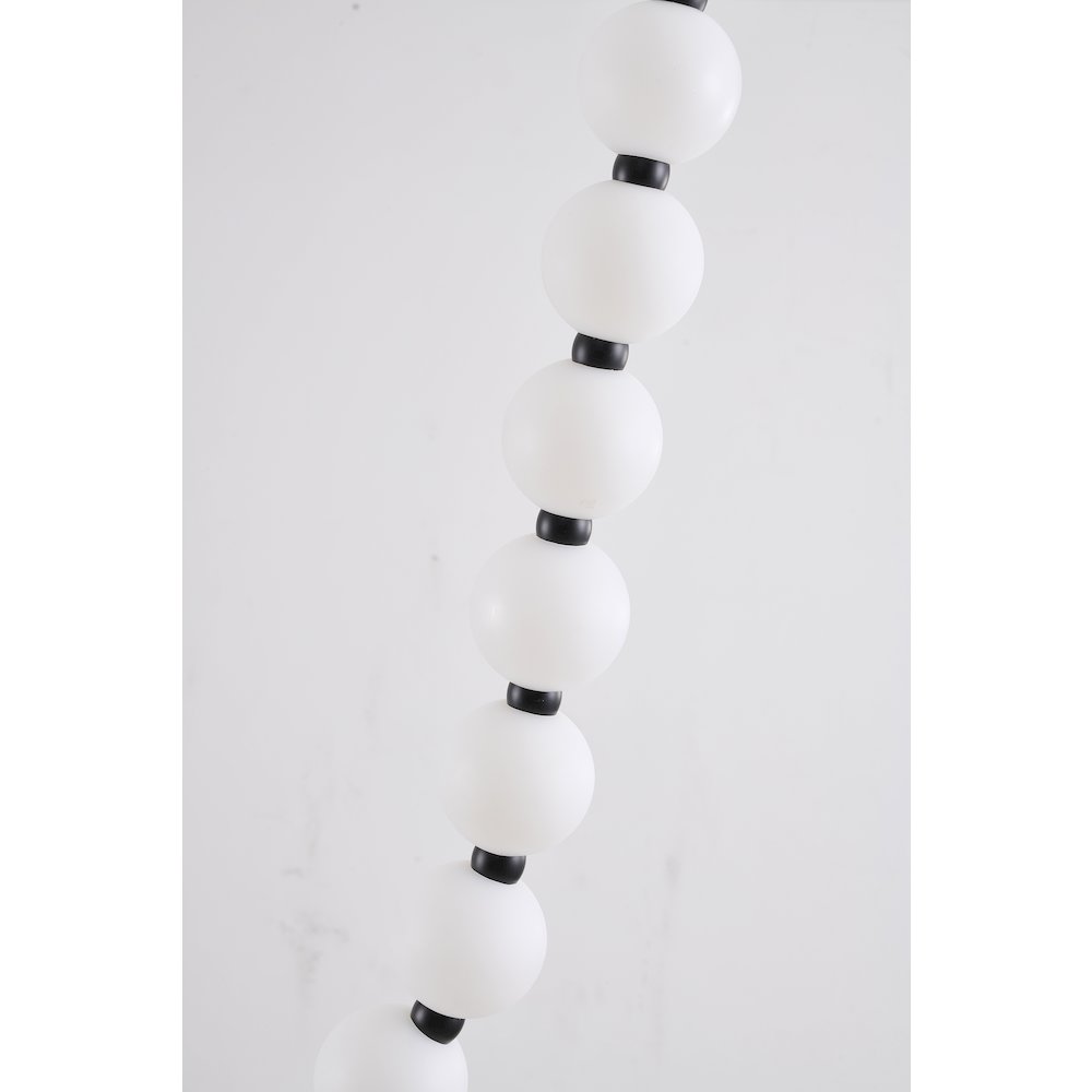30-Light Black LED Chandelier With White Acrylic Ball Shades