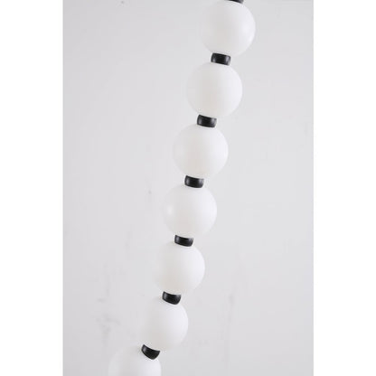 30-Light Black LED Chandelier With White Acrylic Ball Shades