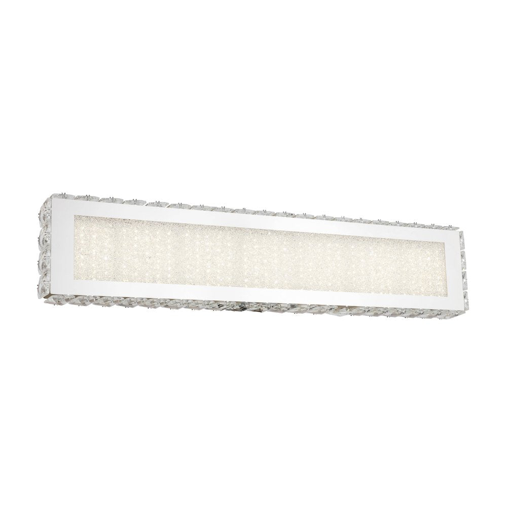 4-Light Chrome LED Wall Sconce With Clear Crystals