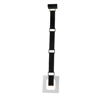 1-Light Black Leather Strap Pendant With A Clear Crystal Block
