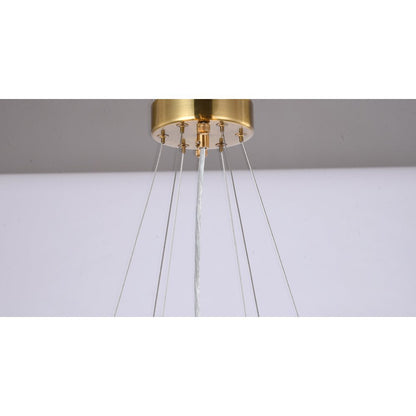 8-Light Gold Stainless Steel Chandelier With Clear Crystals