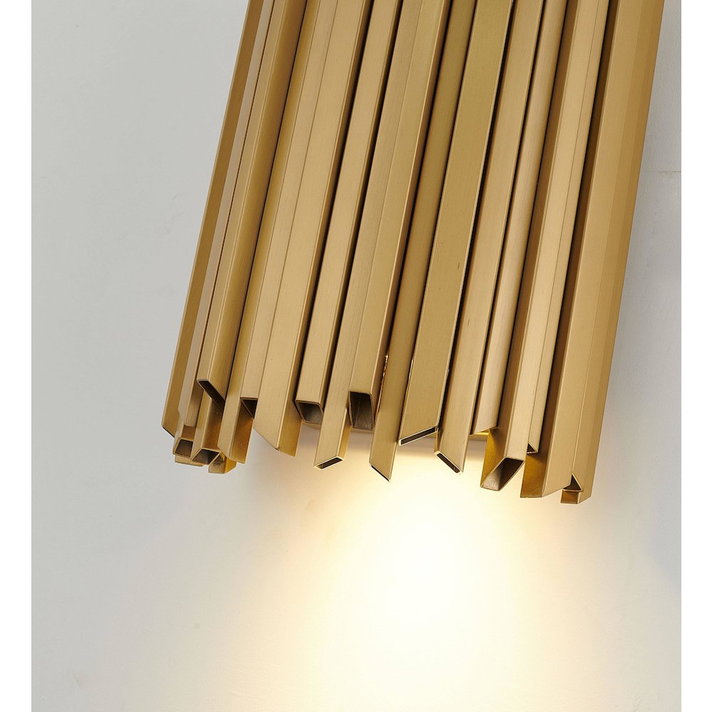 2-Light Satin Brass Stainless Steel Rod Wall Sconce