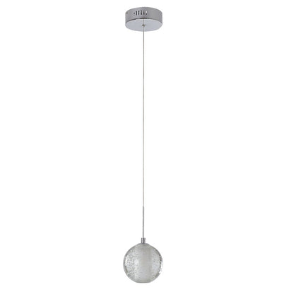 1-Light Chrome Single Pendant With A Clear Bubble Shade
