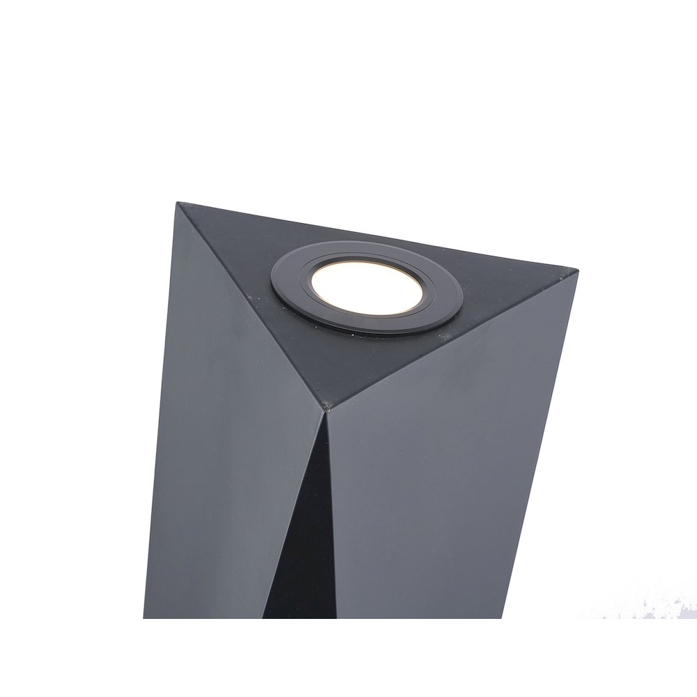 1-Light Black Stainless Steel LED Floor Lamp With A White Acrylic Shade
