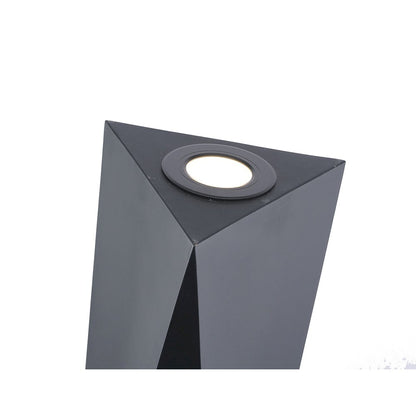 1-Light Black Stainless Steel LED Floor Lamp With A White Acrylic Shade