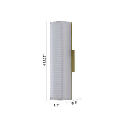 1-Light Matte Brass LED Wall Sconce With A Clear Frosted Glass Shade