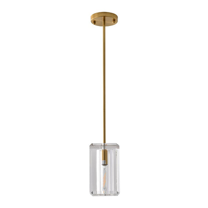 1-Light Copper Single Pendant With A Clear Crystal Shade