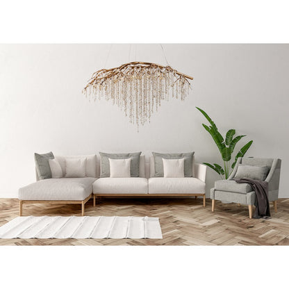 10-Light Gold Chandelier With Champagne Crystal Accents