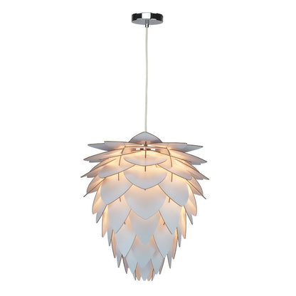 1-Light White Wood Artichoke Chandelier