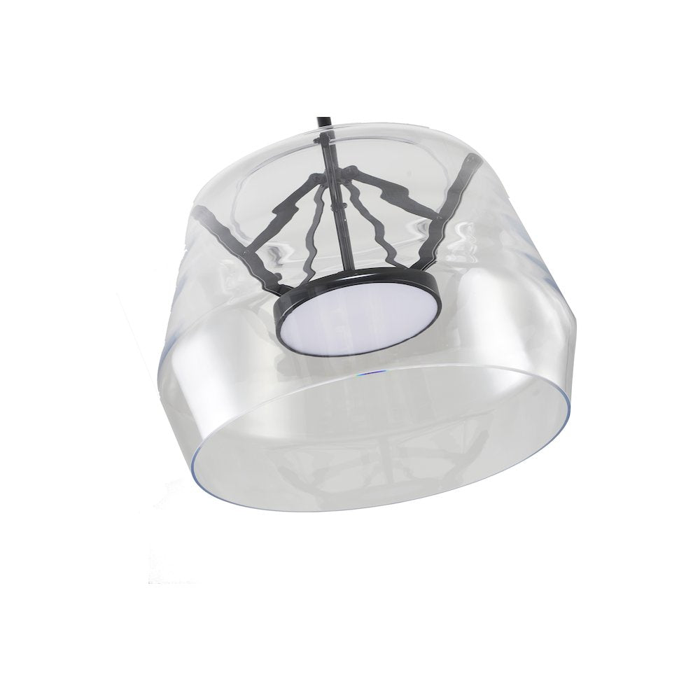 1-Light Black LED Pendant With A Clear Glass Shade