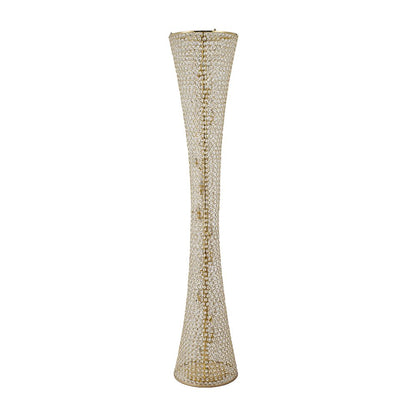 15-Light Gold Floor Lamp With Clear Crystals