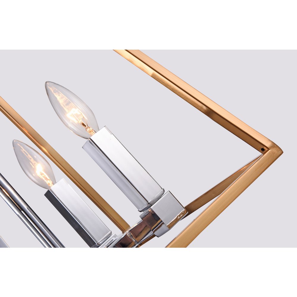 4-Light Gold And Chrome Metal Chandelier