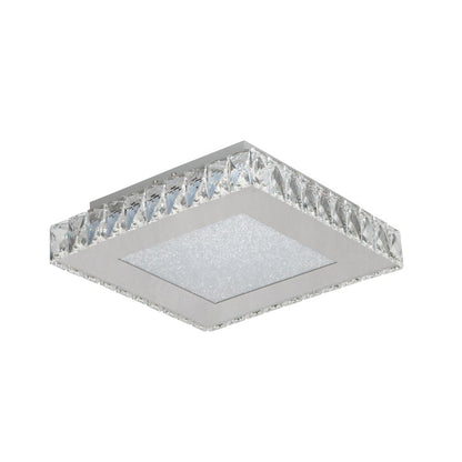 1-Light Chrome LED Chandelier With Clear Crystals