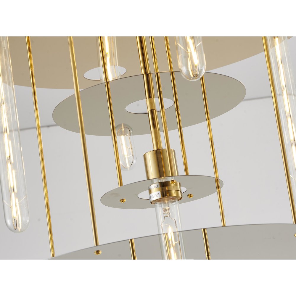 5-Light Gold Flush Mount With 4 Tier Halo