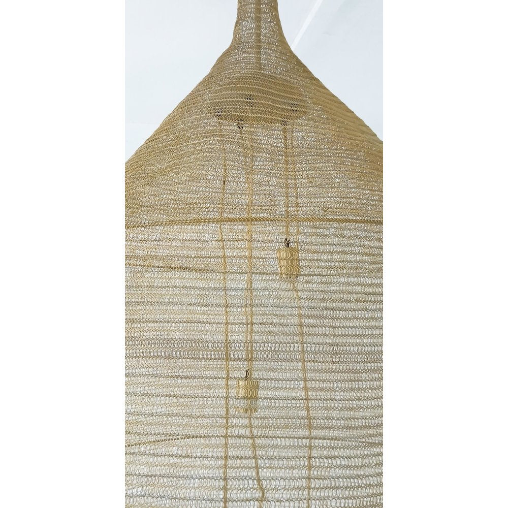 1-Light Gold Chandelier With A Chain Basket Shade