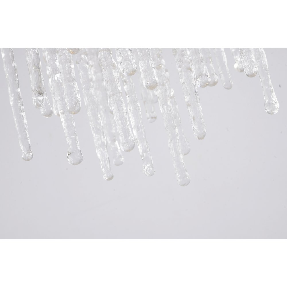 10-Light Gold Aluminum Chandelier With Clear Glass Drops