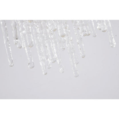 10-Light Gold Aluminum Chandelier With Clear Glass Drops