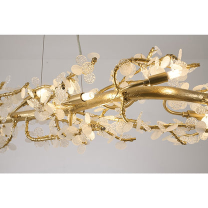 16-Light Gold Aluminum Chandelier With Clear Glass