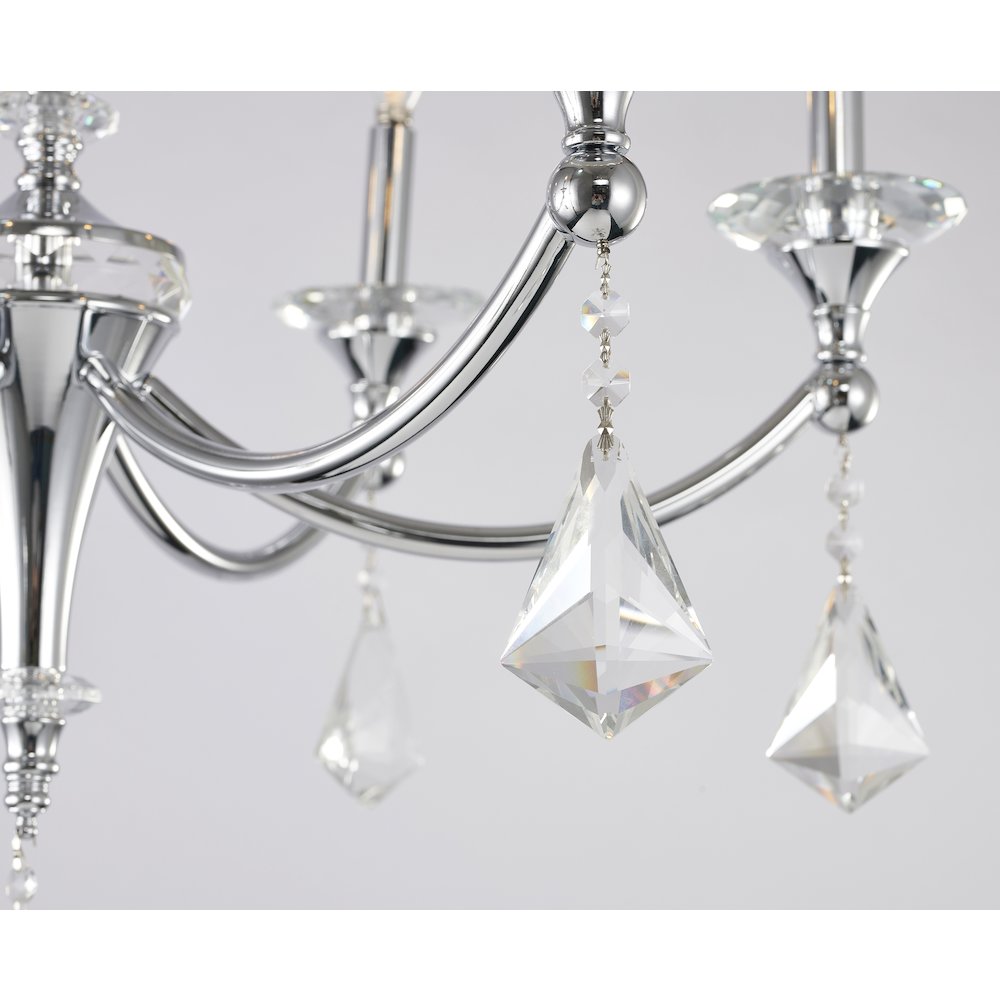 6-Light Chrome Chandelier With Clear And Champagne Crystals