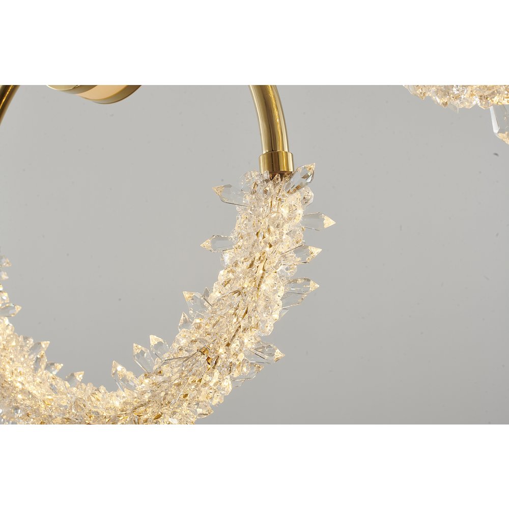 5-Light Gold LED Pendant With Clear Crystal Beading