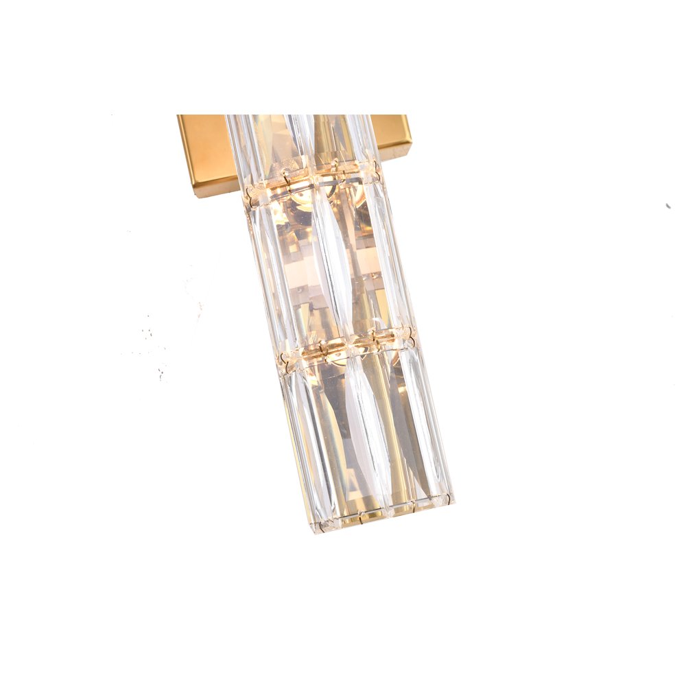 5-Light Gold Wall Sconce With Clear Crystal Accents