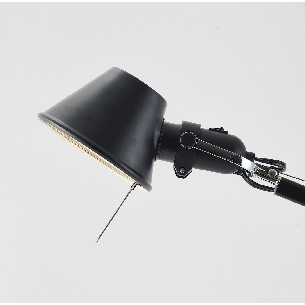 1-Light Black Table Lamp With A Black Shade