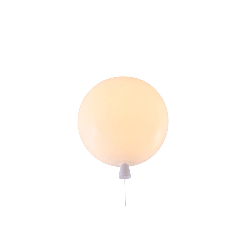 1-Light White Acrylic Semi Flush Mount Balloon Fixture
