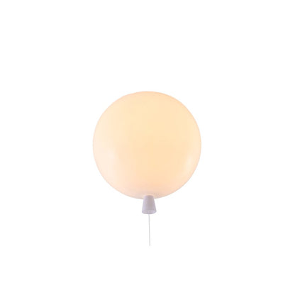 1-Light White Acrylic Semi Flush Mount Balloon Fixture
