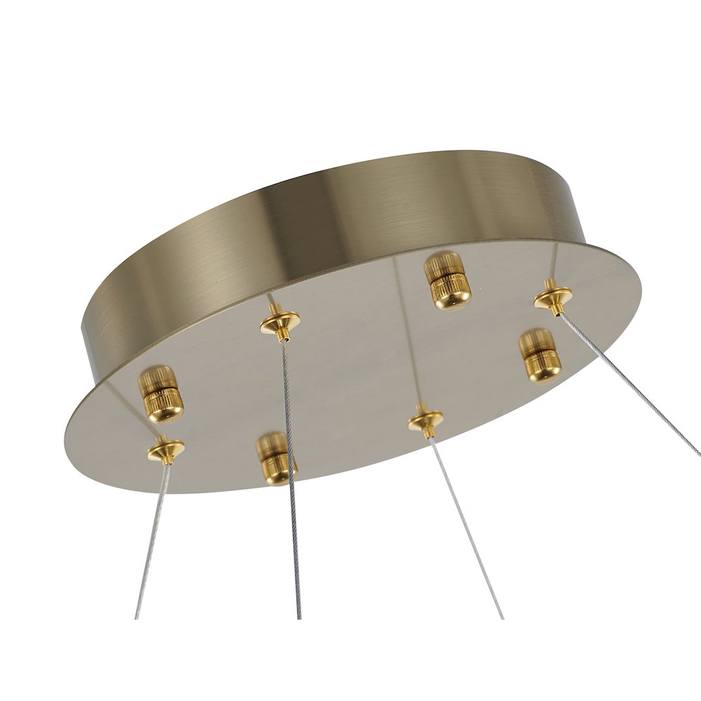 1-Light Gold LED Chandelier With Clear Crystal Accents