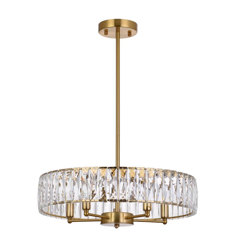 5-Light Gold Chandelier With Clear Crystals