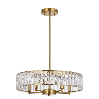 5-Light Gold Chandelier With Clear Crystals