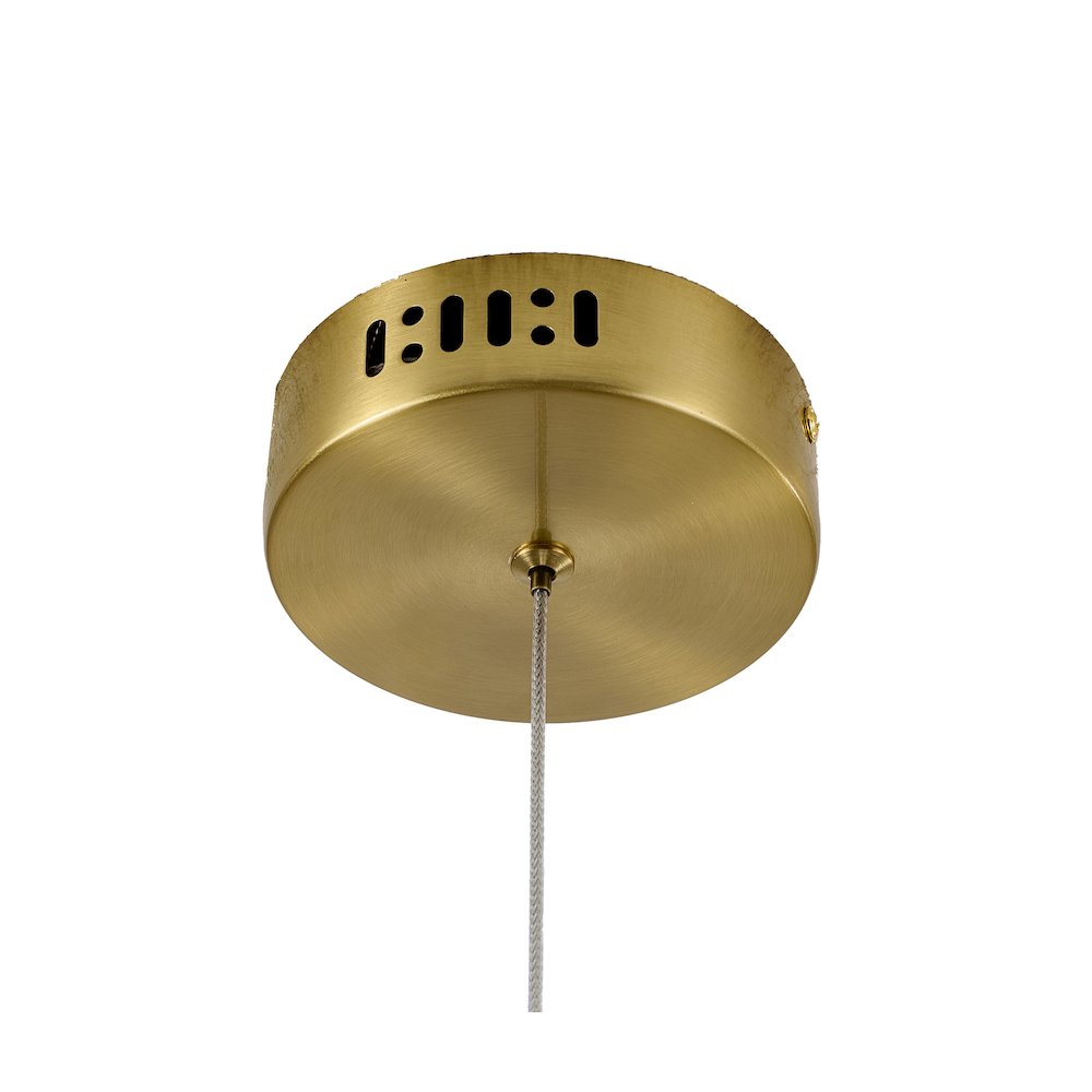 1-Light Brass Dimmable LED Single Pendant With A Clear PC Shade