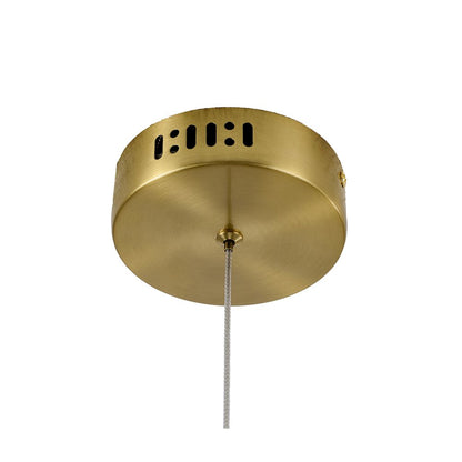 1-Light Brass Dimmable LED Single Pendant With A Clear PC Shade