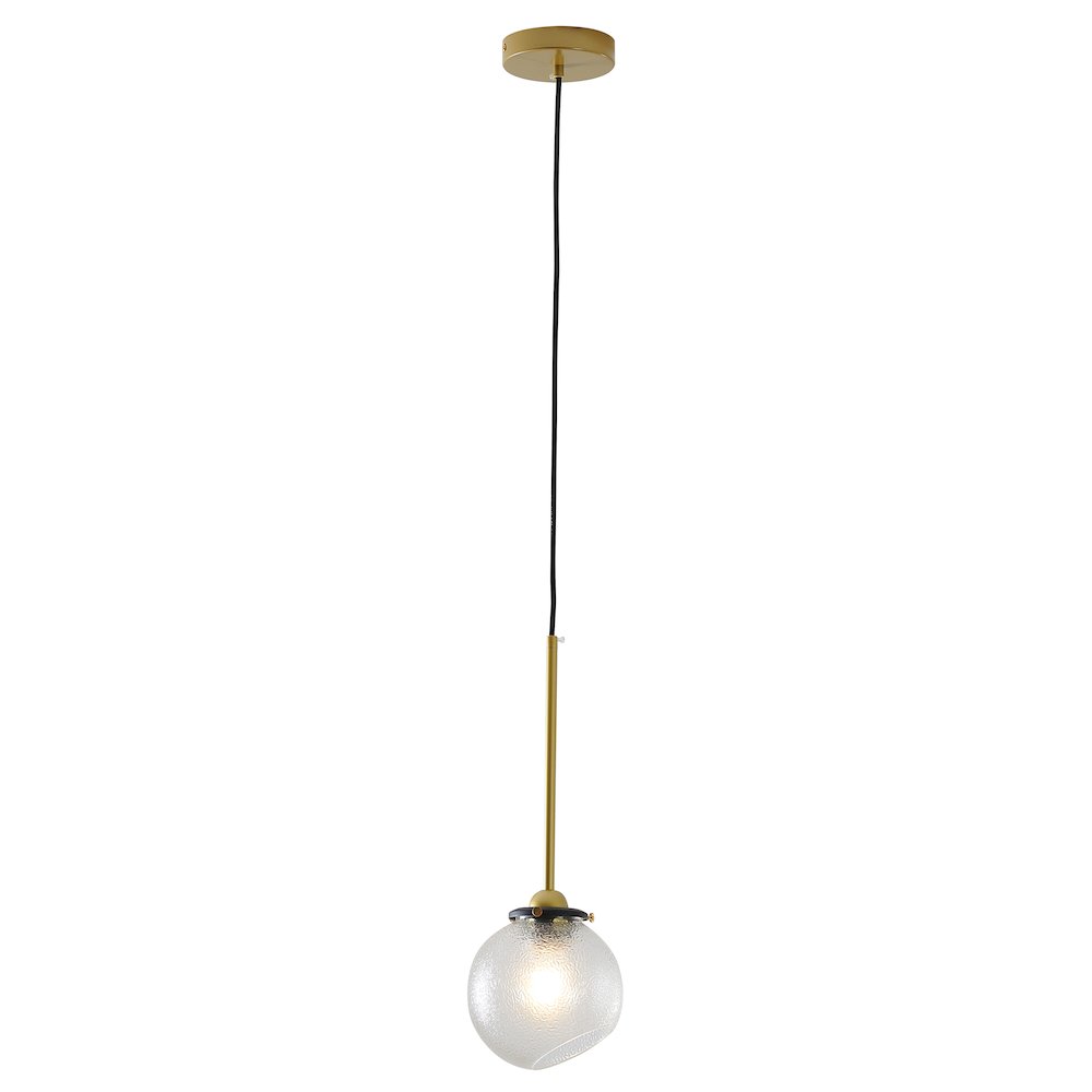 1-Light Gold Plated Single Pendant With A Clear Glass Shade