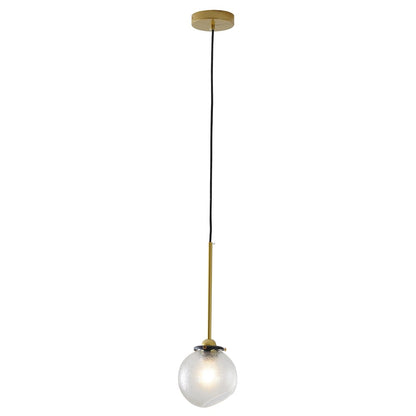 1-Light Gold Plated Single Pendant With A Clear Glass Shade