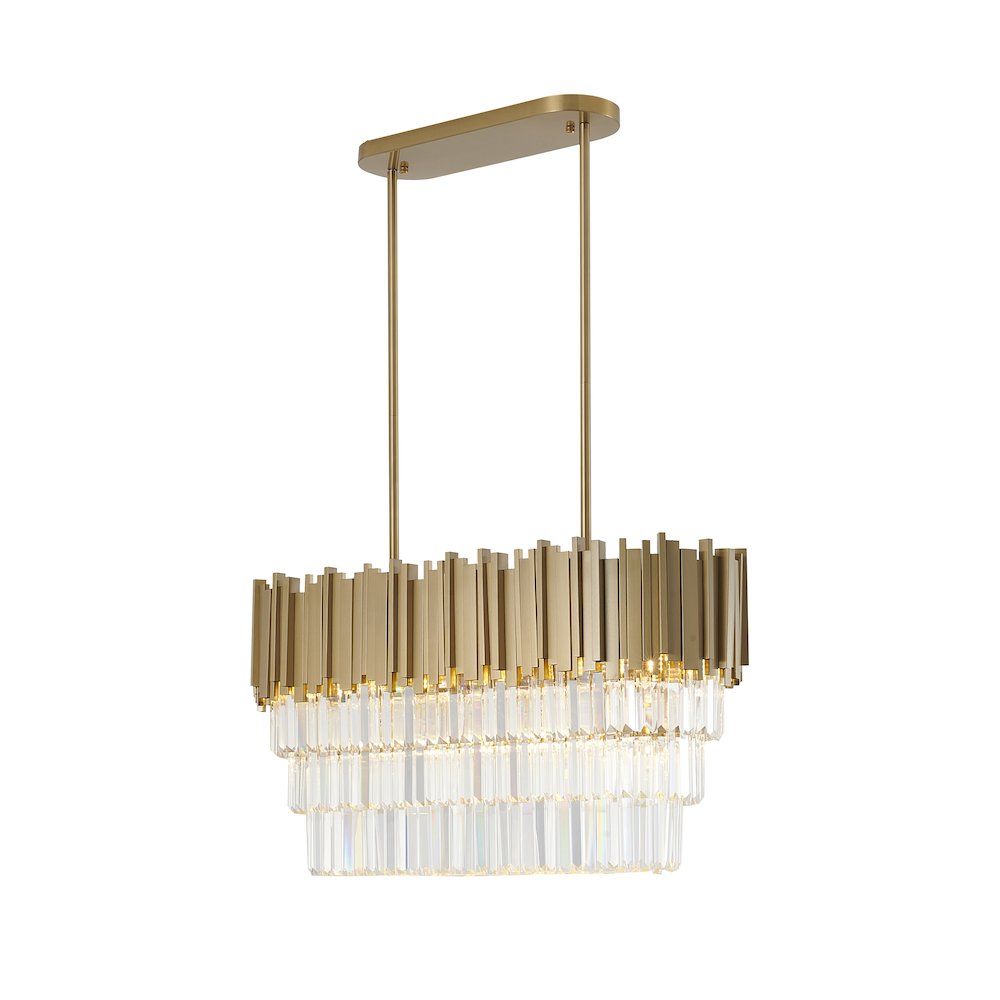 7-Light Gold Chandelier With Clear Crystals