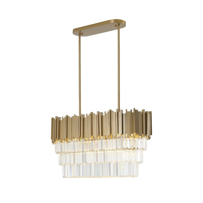 7-Light Gold Chandelier With Clear Crystals