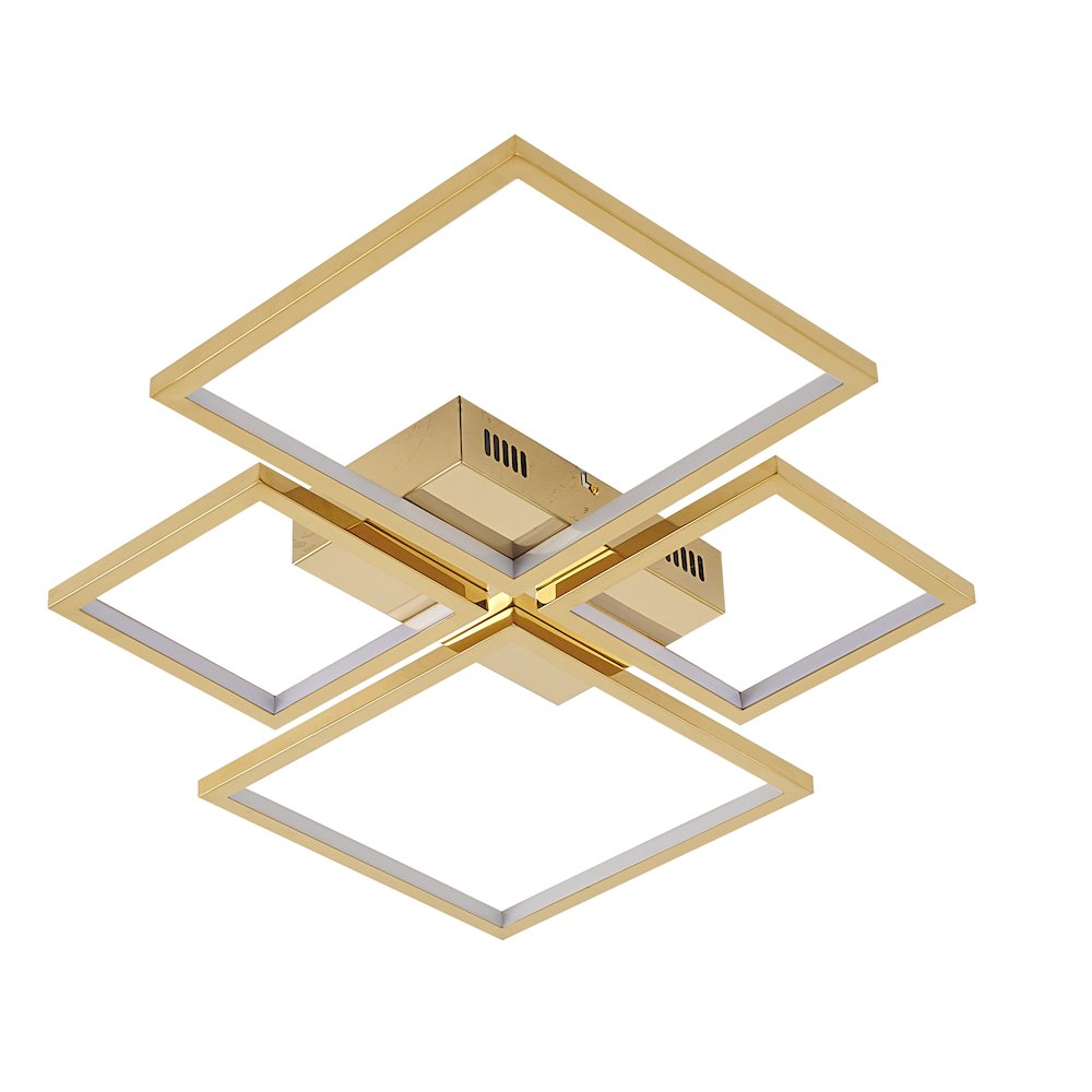 4-Light Gold LED Flush Mount With Acrylic Diffusers