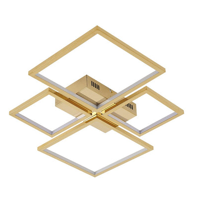 4-Light Gold LED Flush Mount With Acrylic Diffusers
