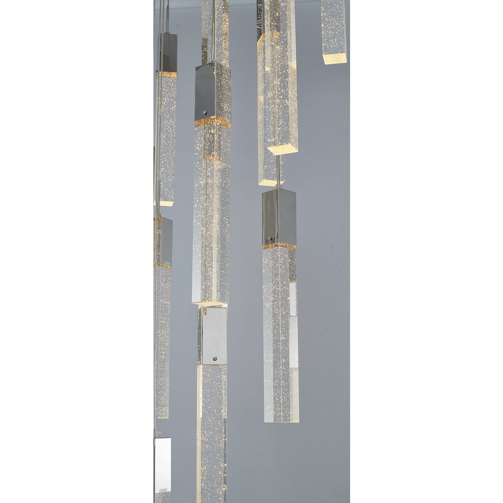 25-Light Chrome Chandelier With A Clear Bubble Crystal